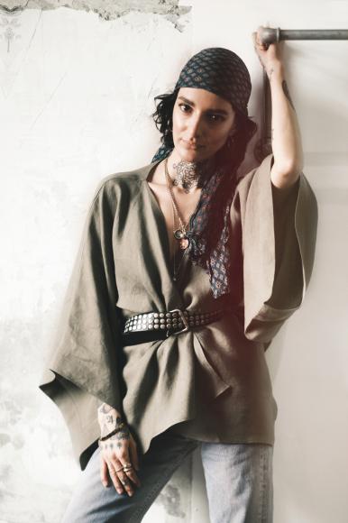 KIMONO LNIANE KRÓTKIE: AVOCADO
